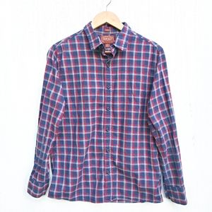 Red Ale By Alesbury Slim Plaid Flannel Button Up Shirt Top Sz S
